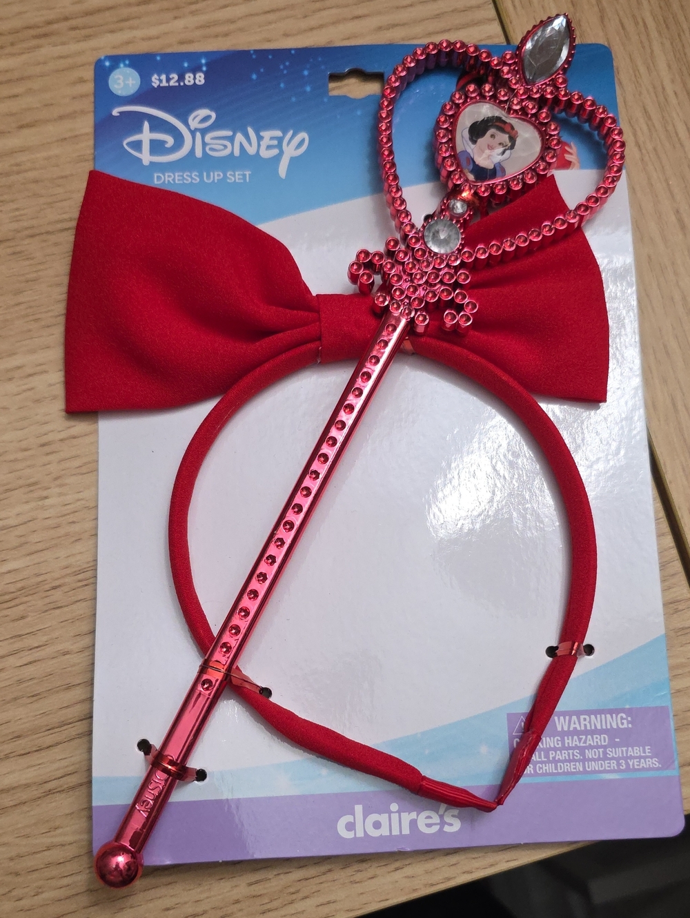 Disney Red Princess Bow Headband and Jeweled Heart Wand